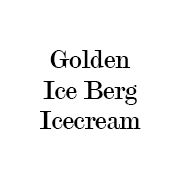 Golden Ice Berg Icecream